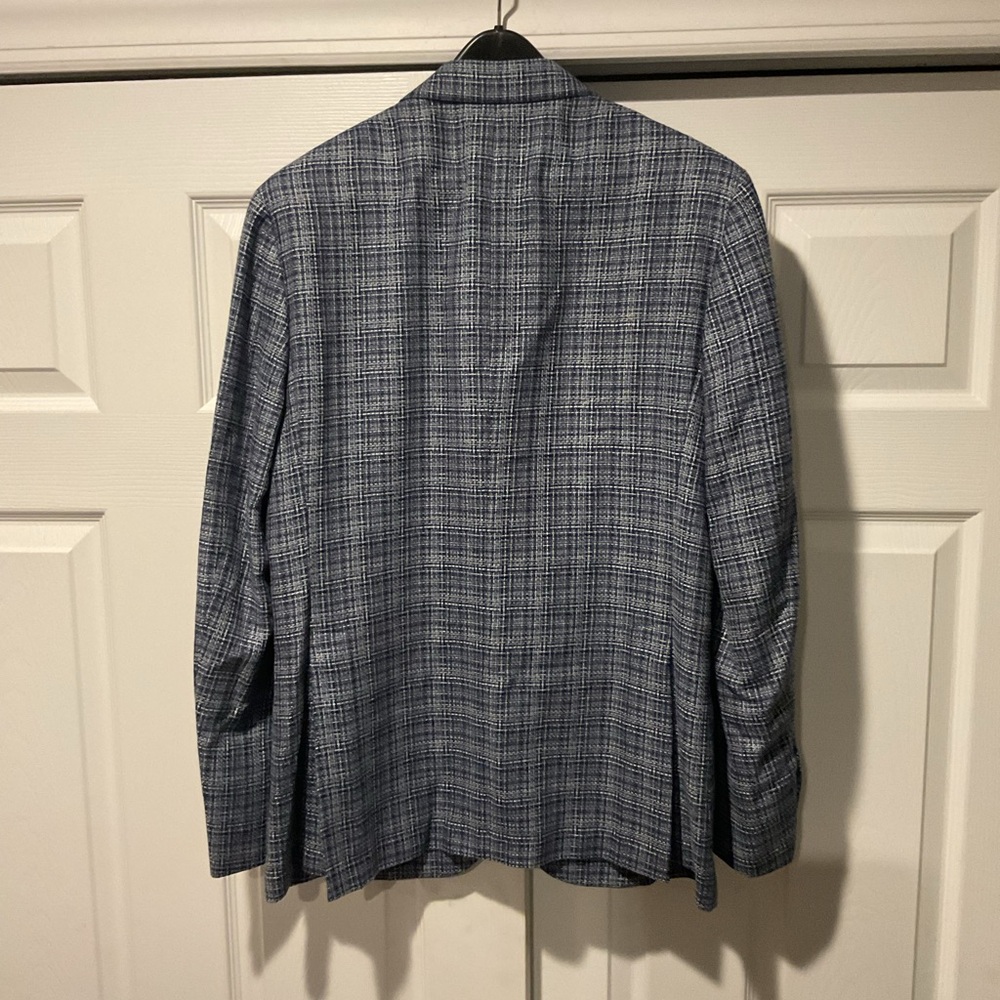 Canali Kei Jacket Blue Tweed Plaid Silk Wool Sport Coat Blazer Suit Jacket Lknew View 2